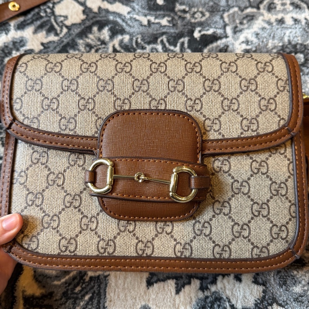 Gucci Beige and Brown Crossbody Bag